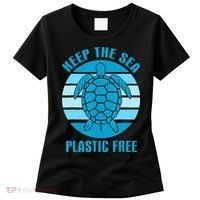 Keep The Sea Plastic Free Turtle Earth Day Women's T-Shirt thumb 0
