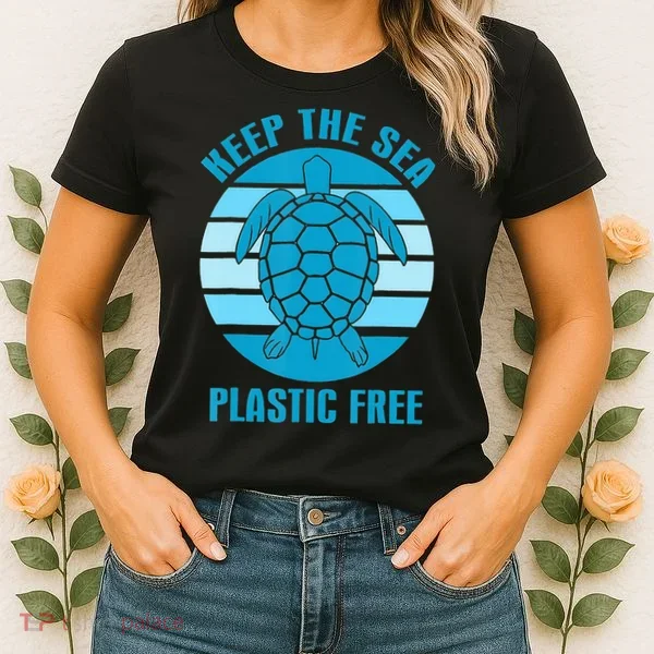 Keep The Sea Plastic Free Turtle Earth Day Women's T-Shirt