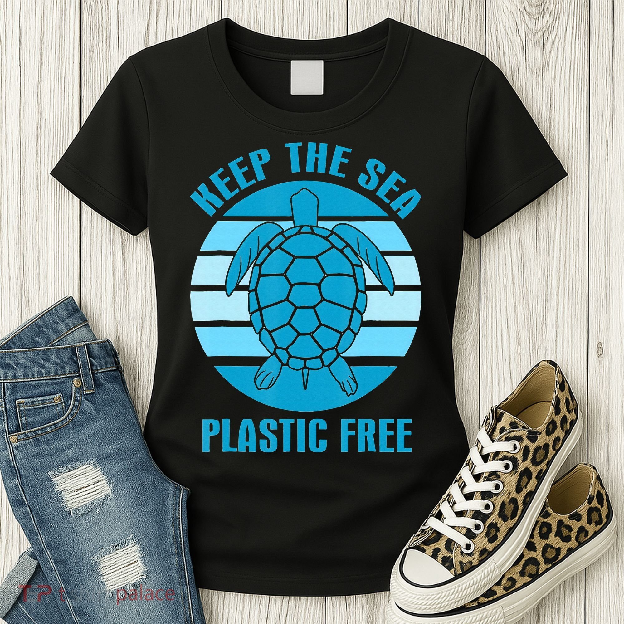 Keep The Sea Plastic Free Turtle Earth Day Women's T-Shirt