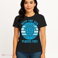 Keep The Sea Plastic Free Turtle Earth Day Women's T-Shirt thumb 4