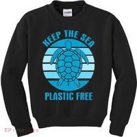 Keep The Sea Plastic Free Turtle Earth Day Kids Sweatshirt thumb 0