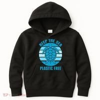 Keep The Sea Plastic Free Turtle Earth Day Kids Hoodie thumb 0