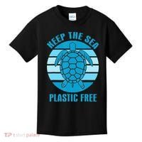 Keep The Sea Plastic Free Turtle Earth Day Kids T-Shirt thumb 0