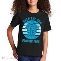 Keep The Sea Plastic Free Turtle Earth Day Kids T-Shirt thumb 2