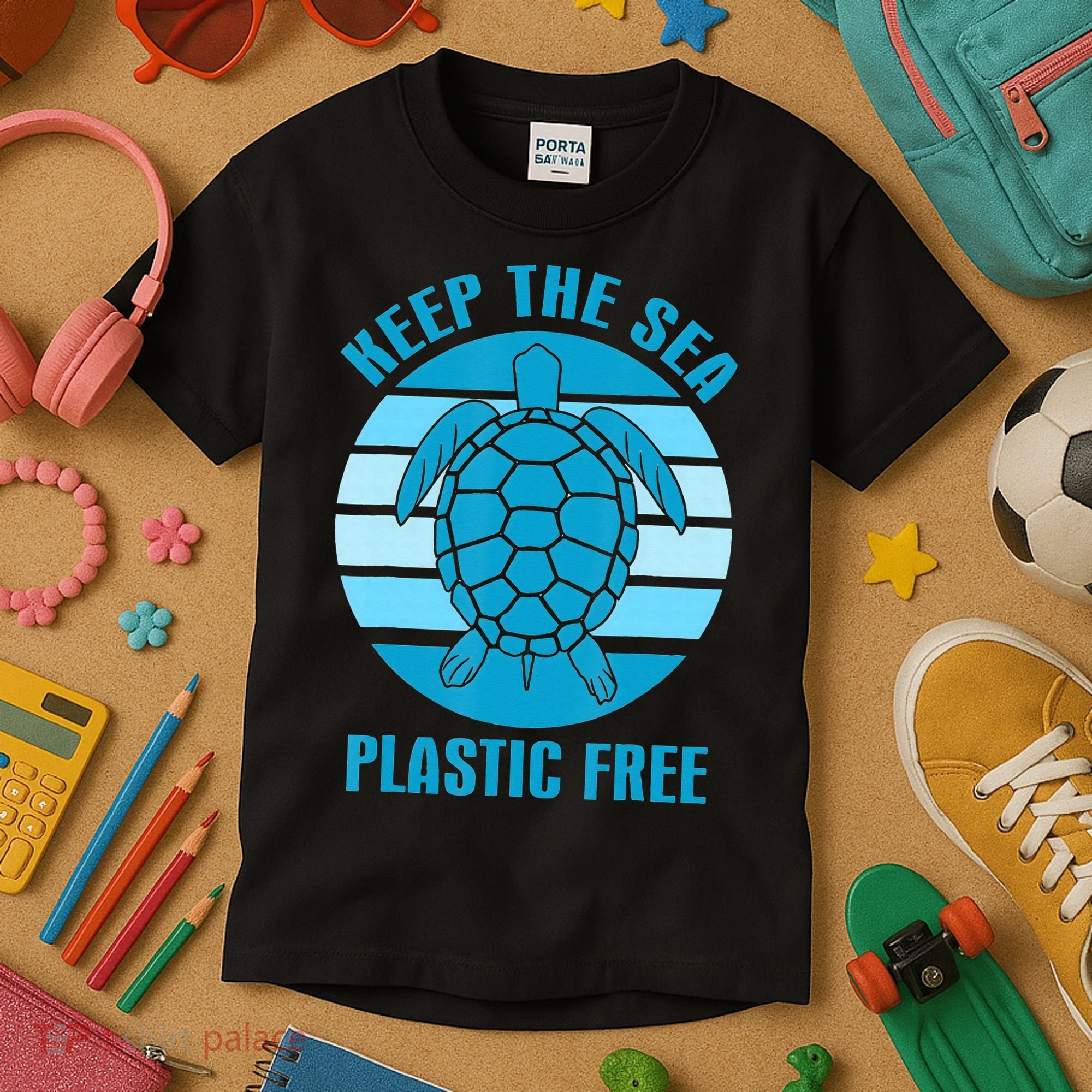 Keep The Sea Plastic Free Turtle Earth Day Kids T-Shirt