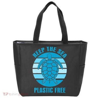 Keep The Sea Plastic Free Turtle Earth Day Tote Bag