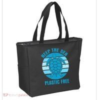 Keep The Sea Plastic Free Turtle Earth Day Tote Bag thumb 2