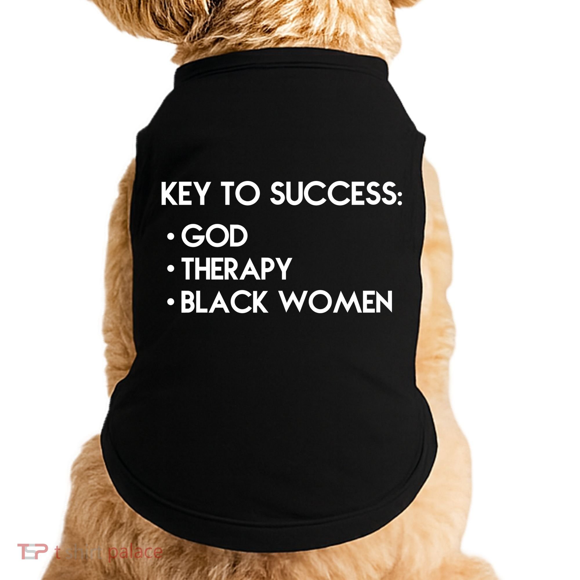 Key To Success God Therapy Black Women Doggie Tank