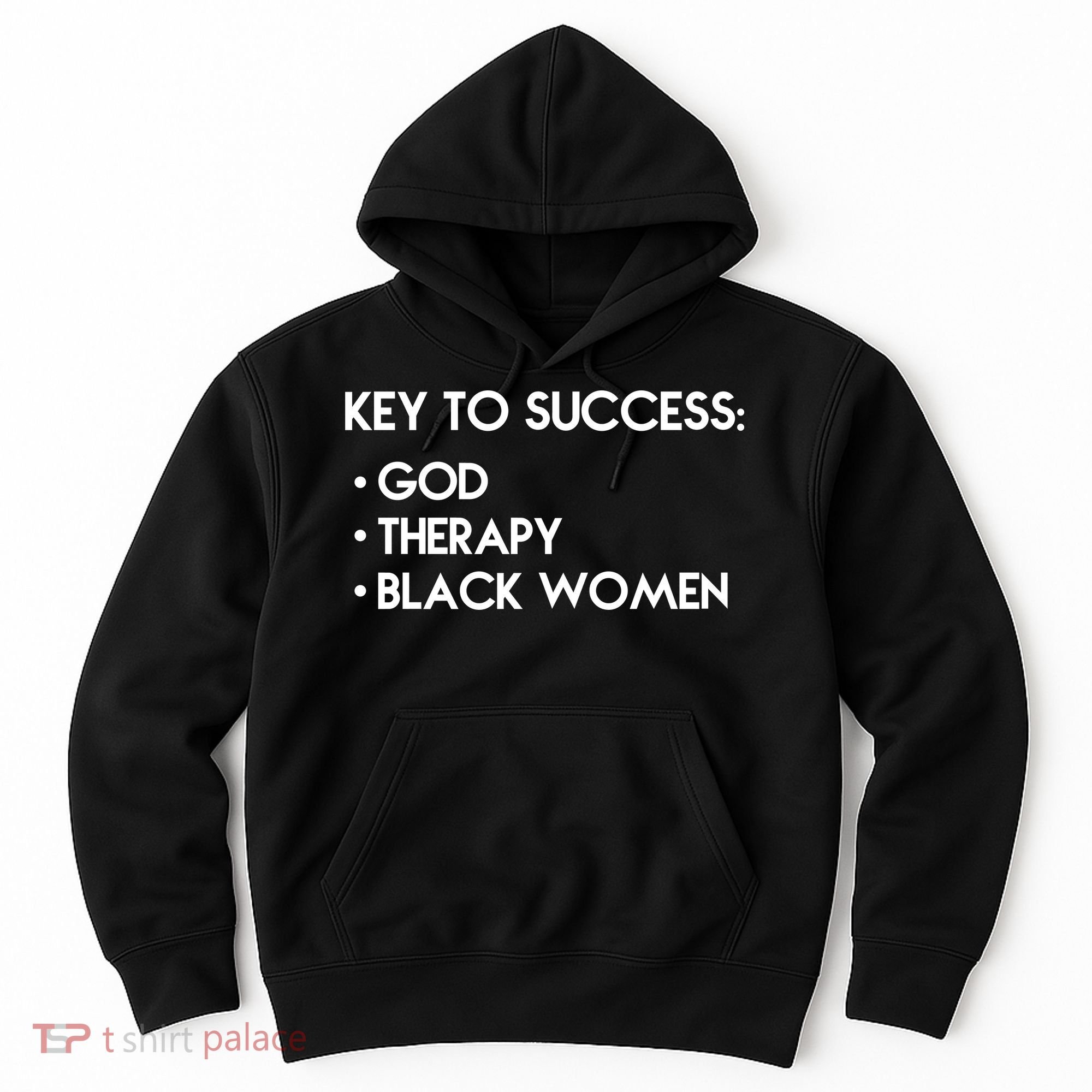 Key To Success God Therapy Black Women Hoodie