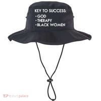Key To Success God Therapy Black Women Bucket Hat thumb 0