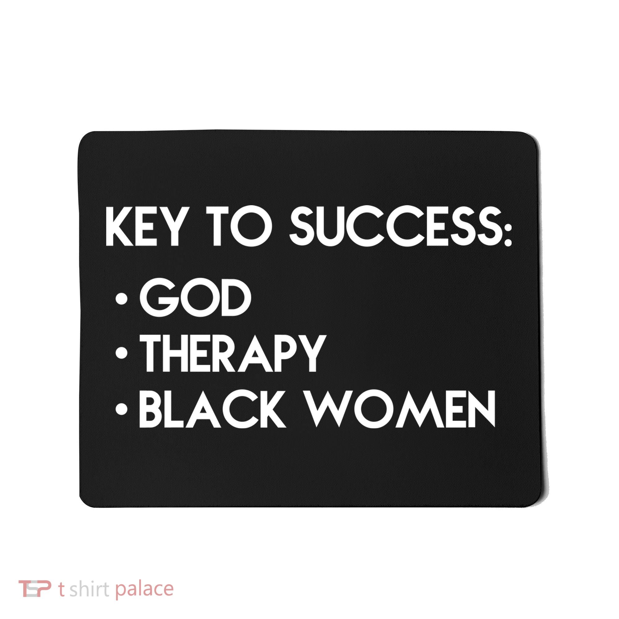 Key To Success God Therapy Black Women Mousepad