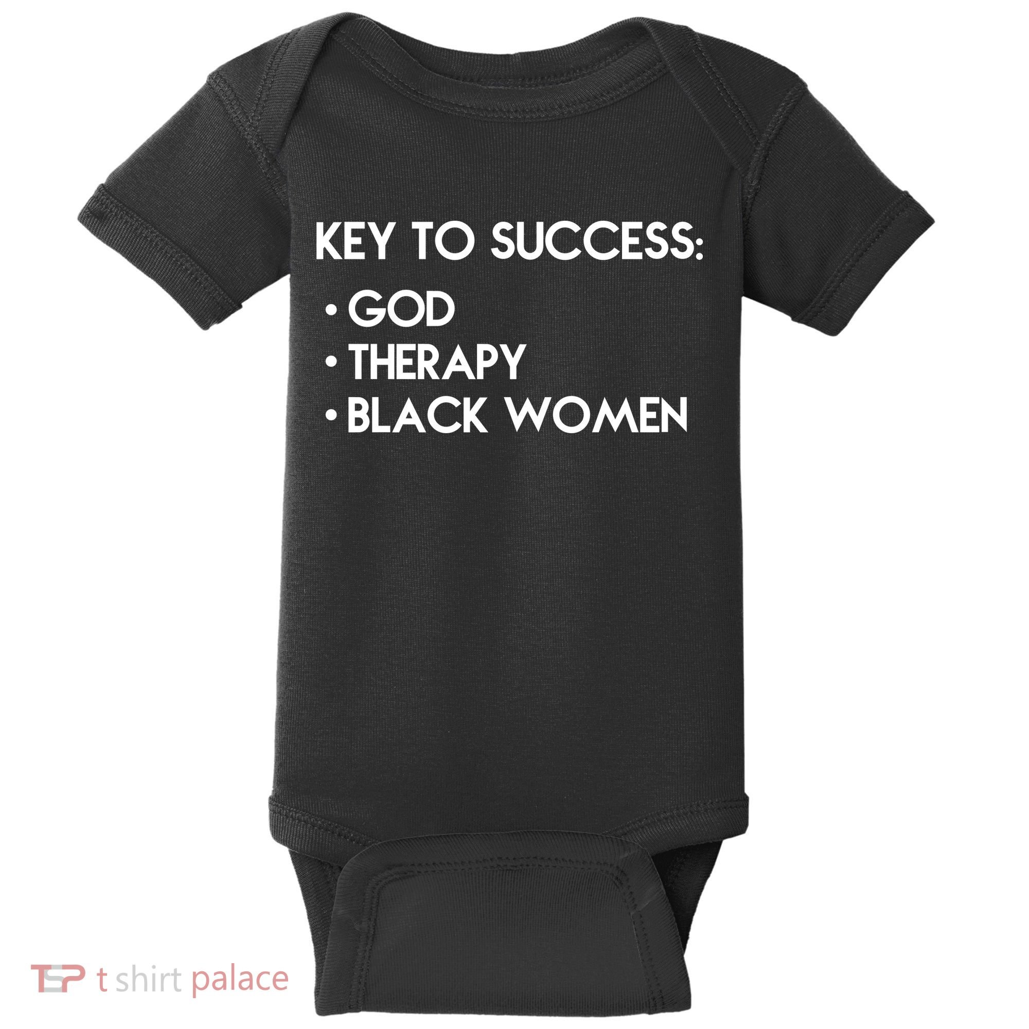 Key To Success God Therapy Black Women Baby Bodysuit