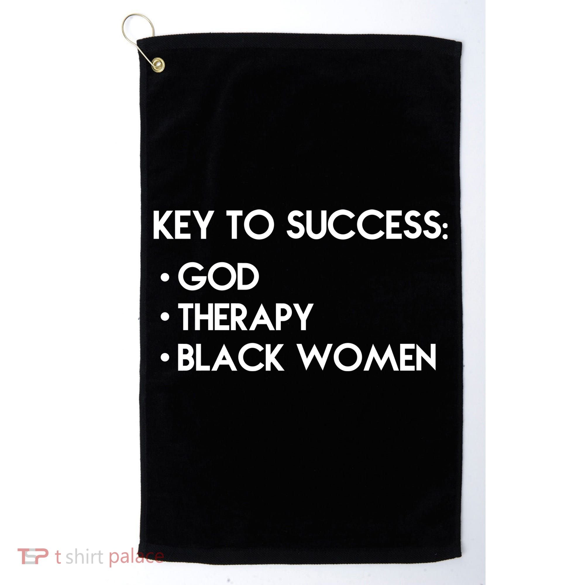 Key To Success God Therapy Black Women Golf Towel