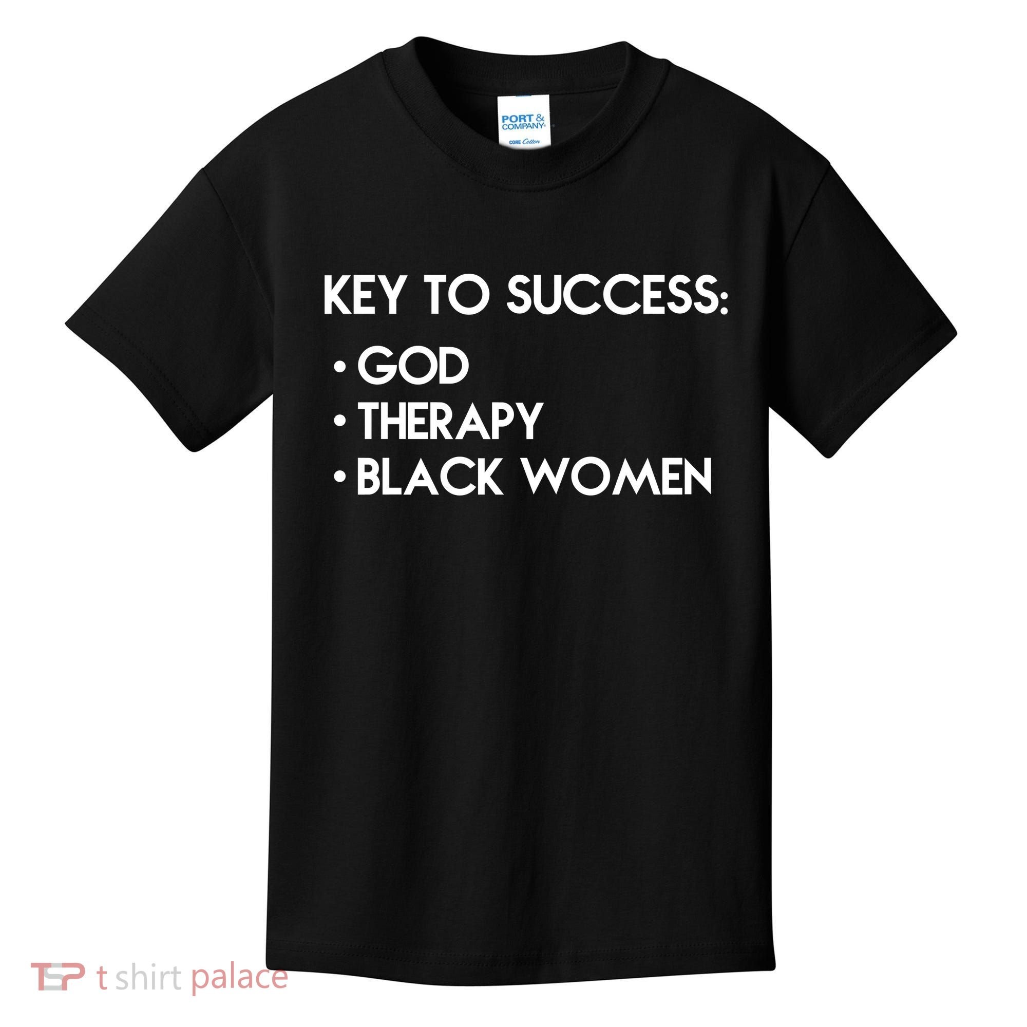 Key To Success God Therapy Black Women Kids T-Shirt