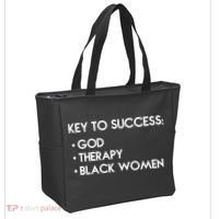 Key To Success God Therapy Black Women Tote Bag thumb 2
