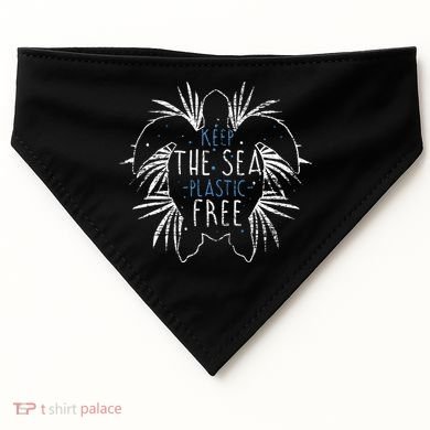 Keep The Sea Plastic Free Sea Turtle USA-Made Doggie Bandana