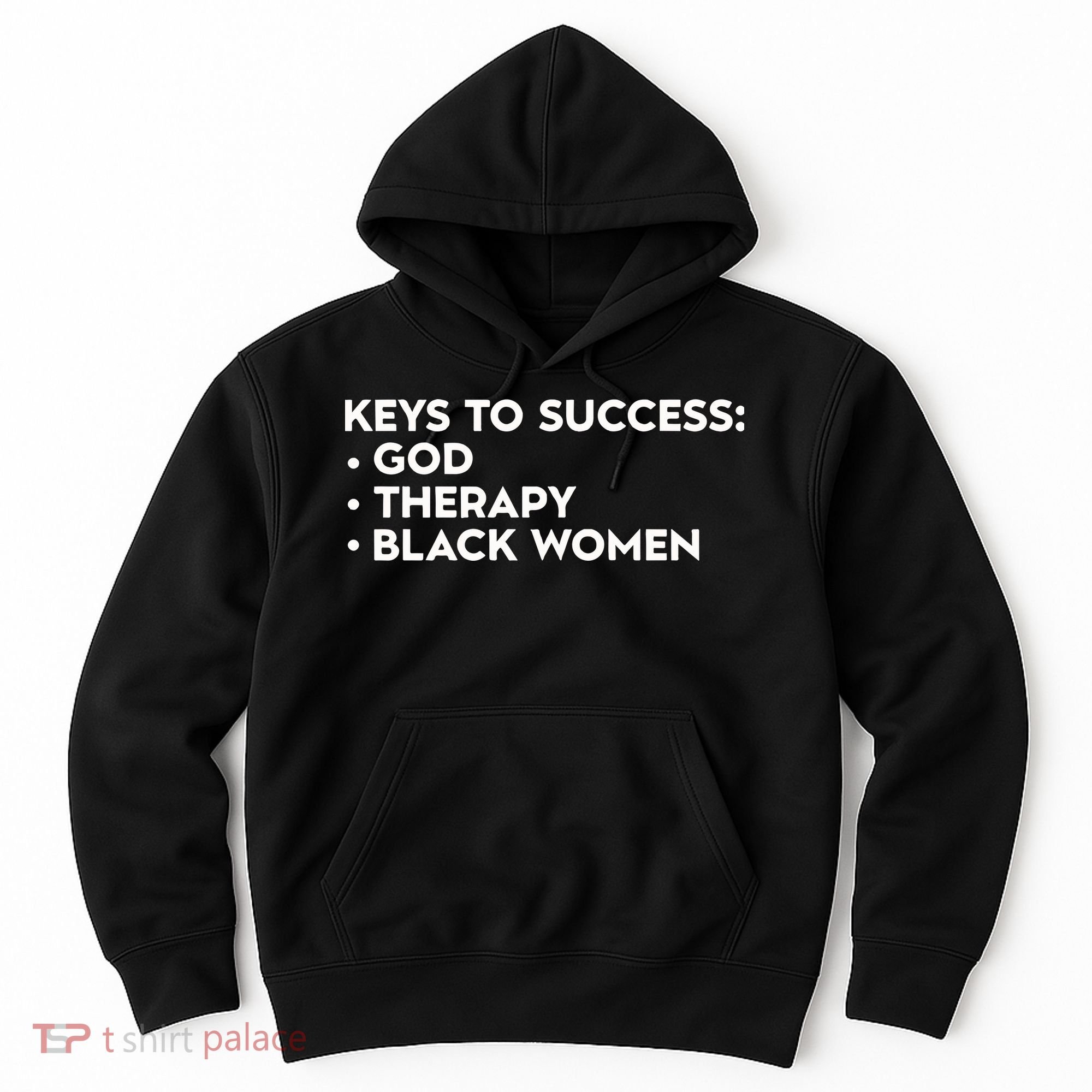 Keys To Success God Therapy Black Women Hoodie
