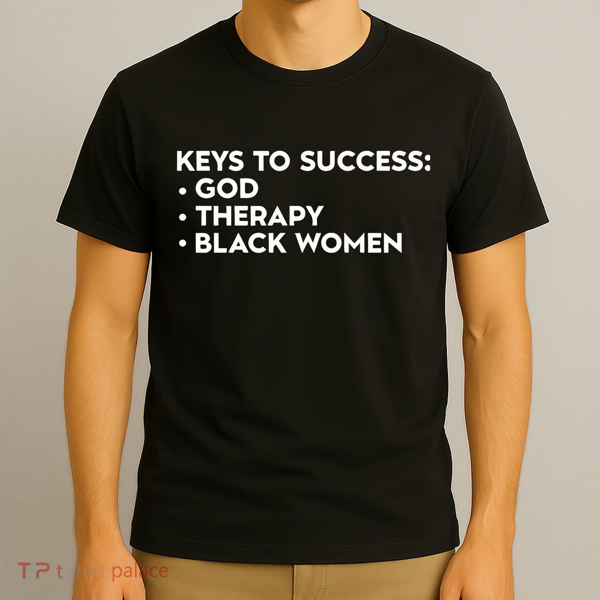 Keys To Success God Therapy Black Women T-Shirt