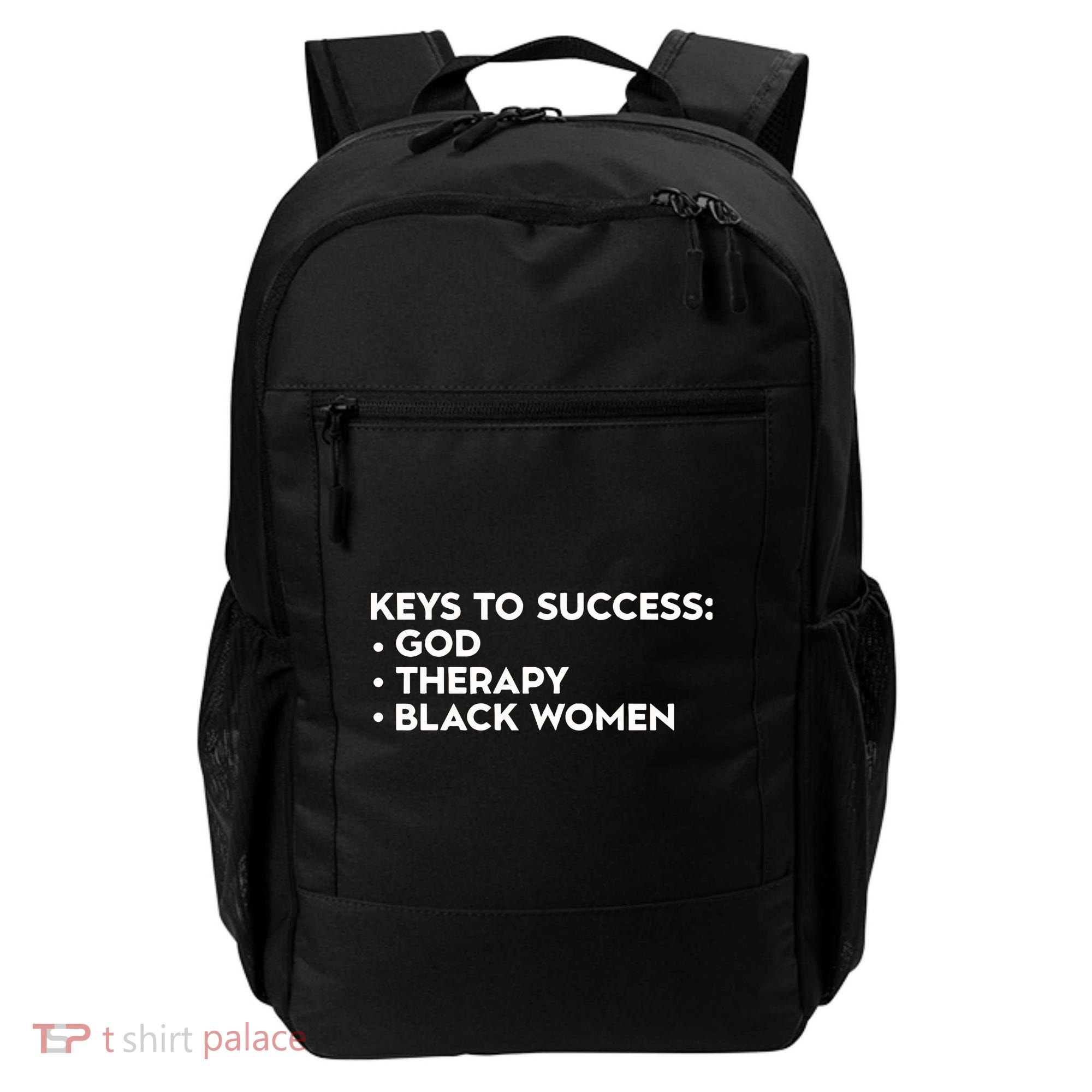 Keys To Success God Therapy Black Women Backpack