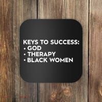 Keys To Success God Therapy Black Women Coaster thumb 0
