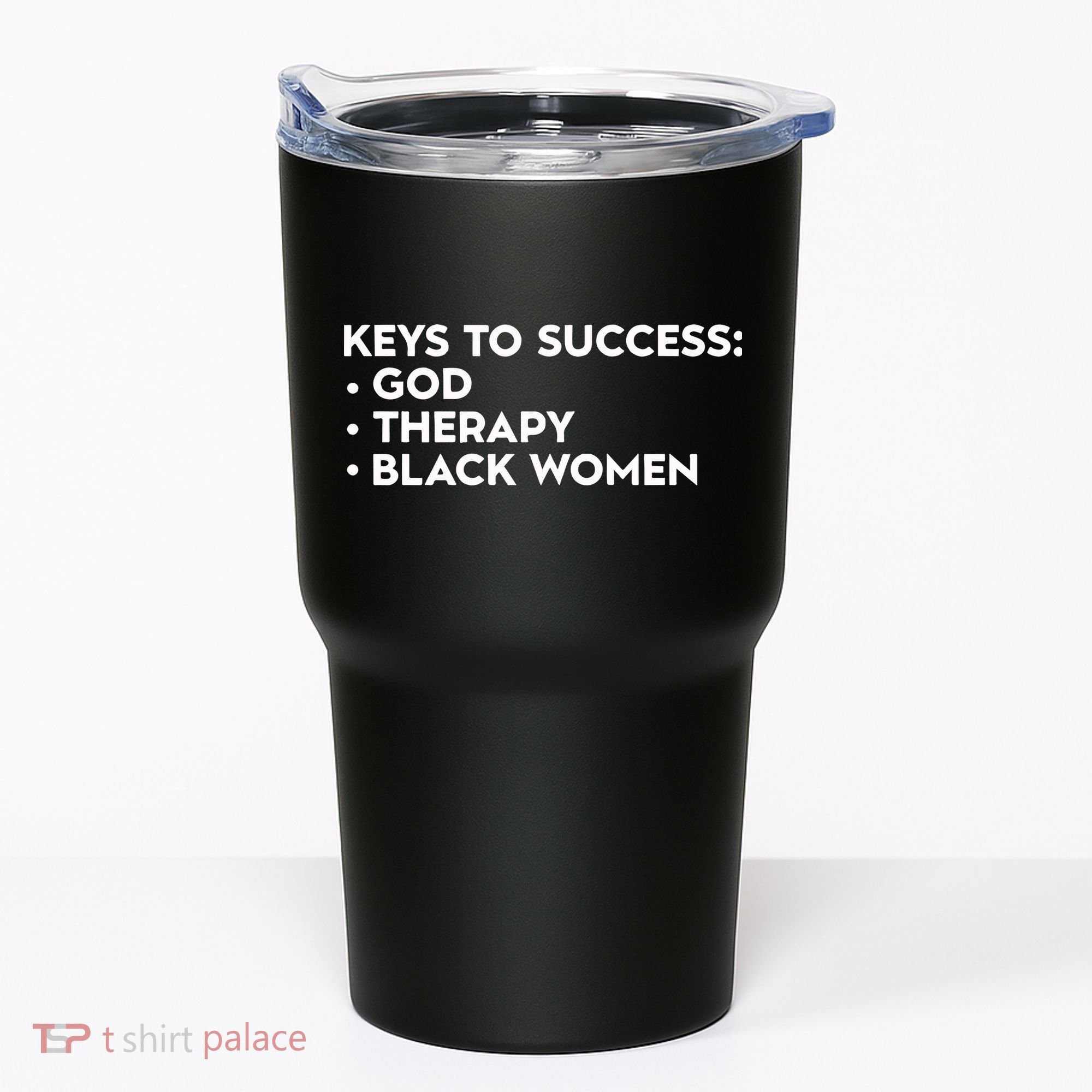 Keys To Success God Therapy Black Women Tumbler