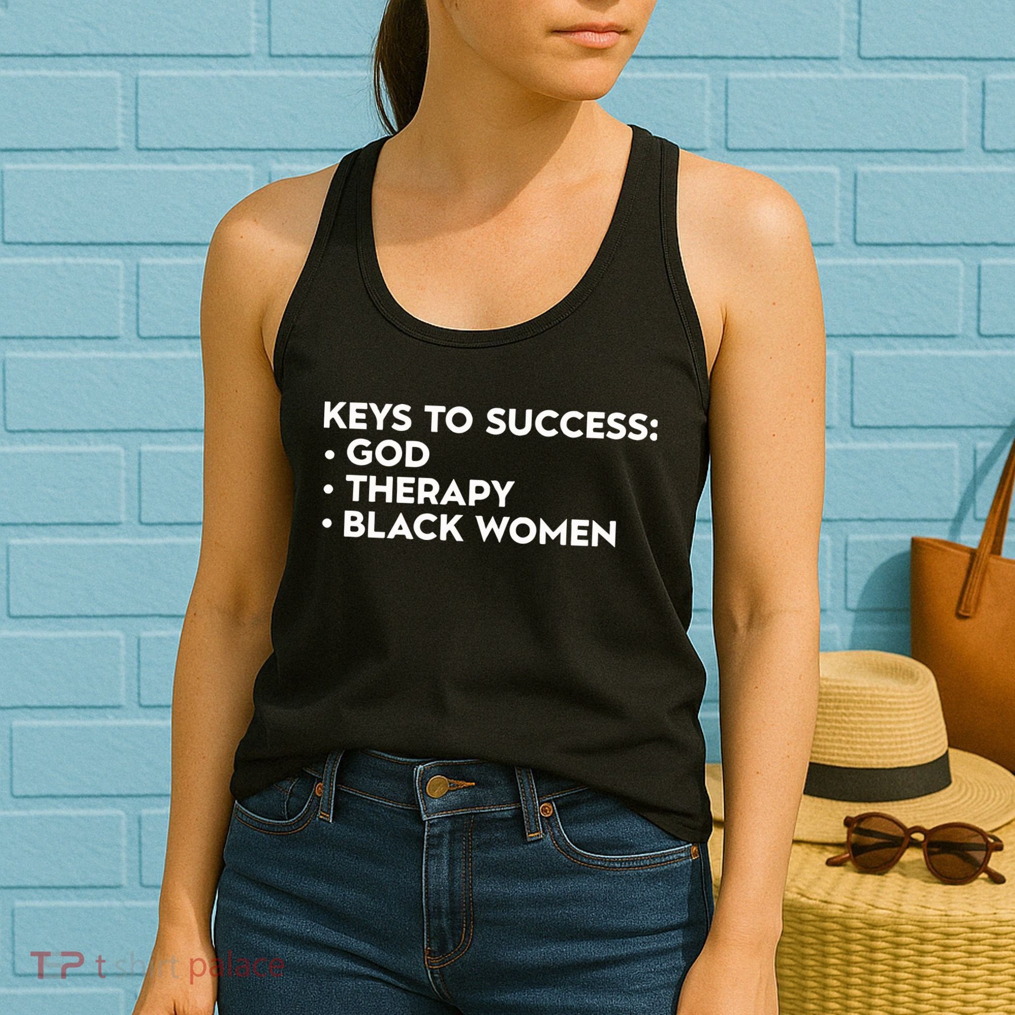 Keys To Success God Therapy Black Women Women's Tank Top
