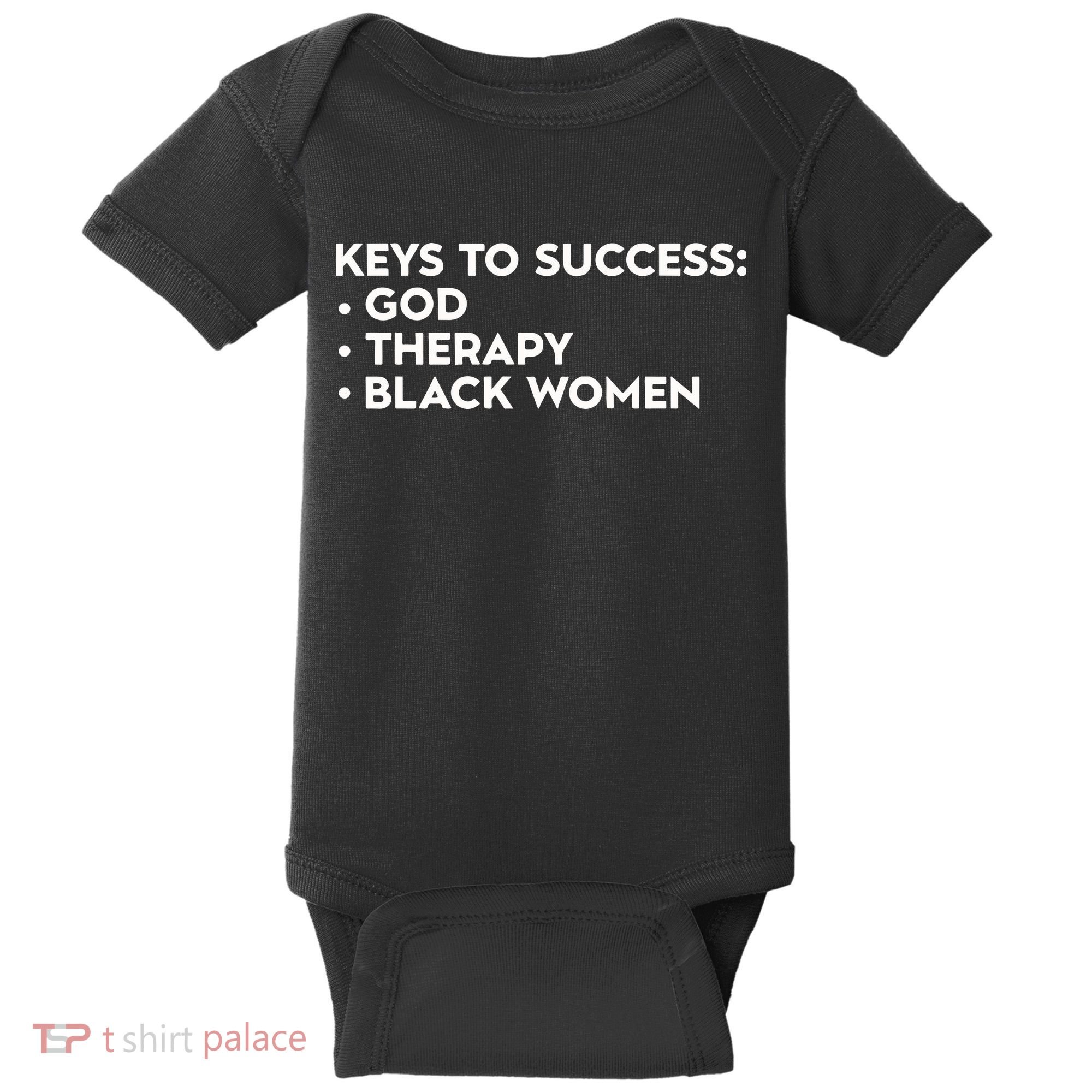 Keys To Success God Therapy Black Women Baby Bodysuit