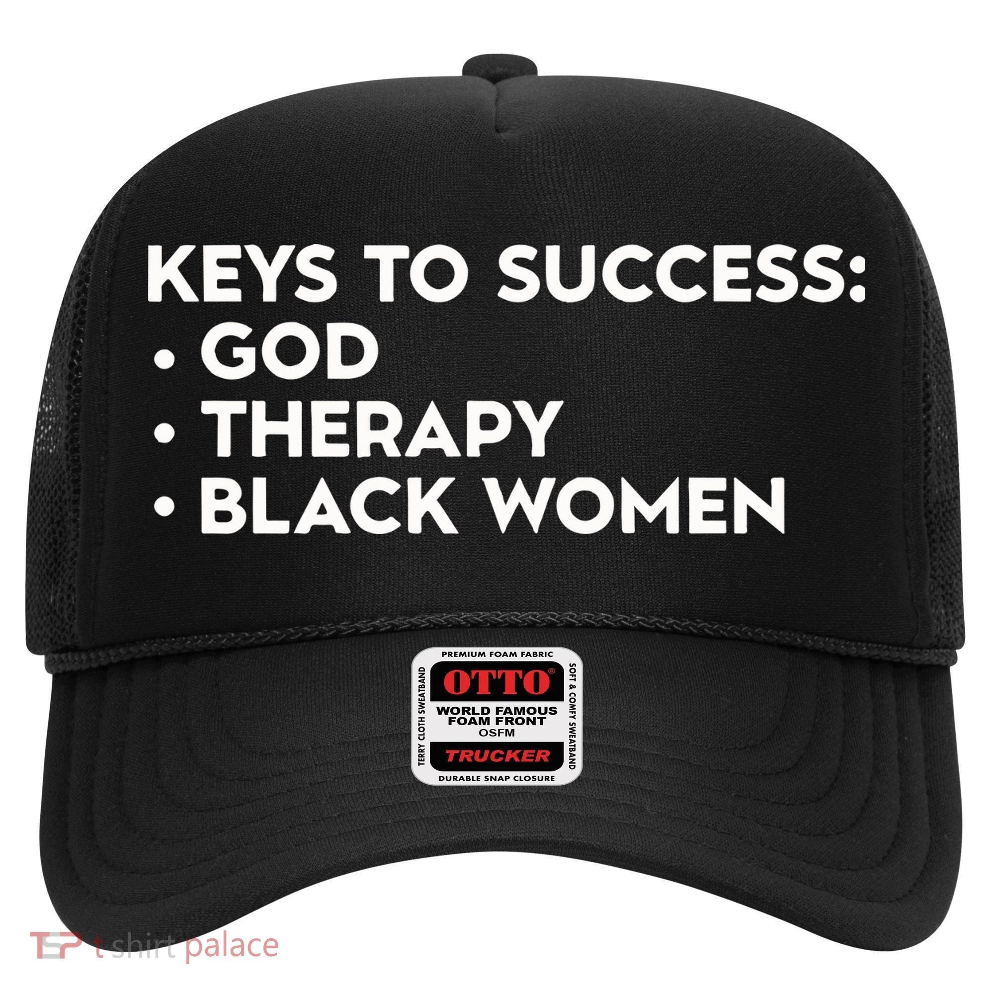Keys To Success God Therapy Black Women Hat