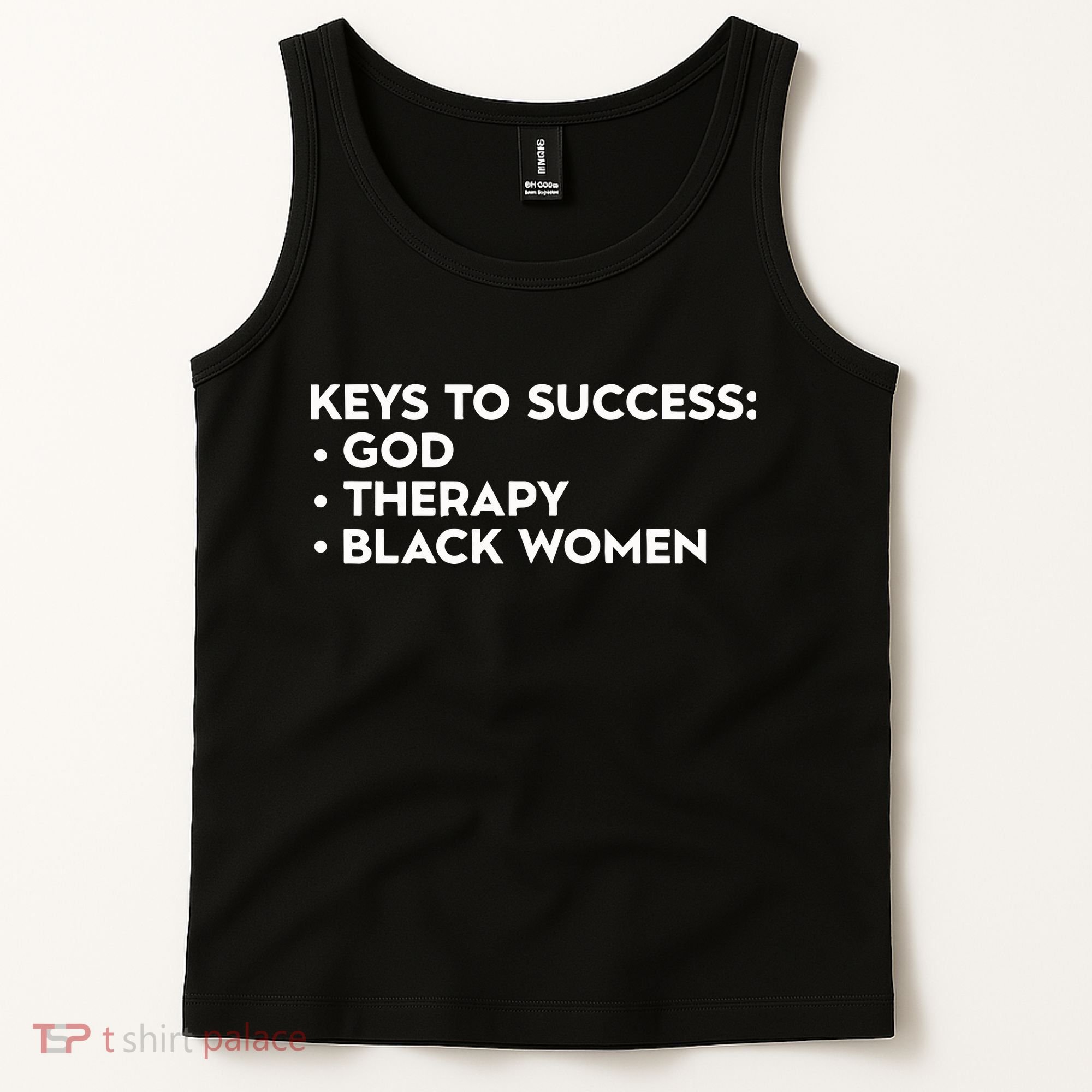 Keys To Success God Therapy Black Women Tank Top