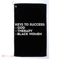 Keys To Success God Therapy Black Women Golf Towel thumb 0