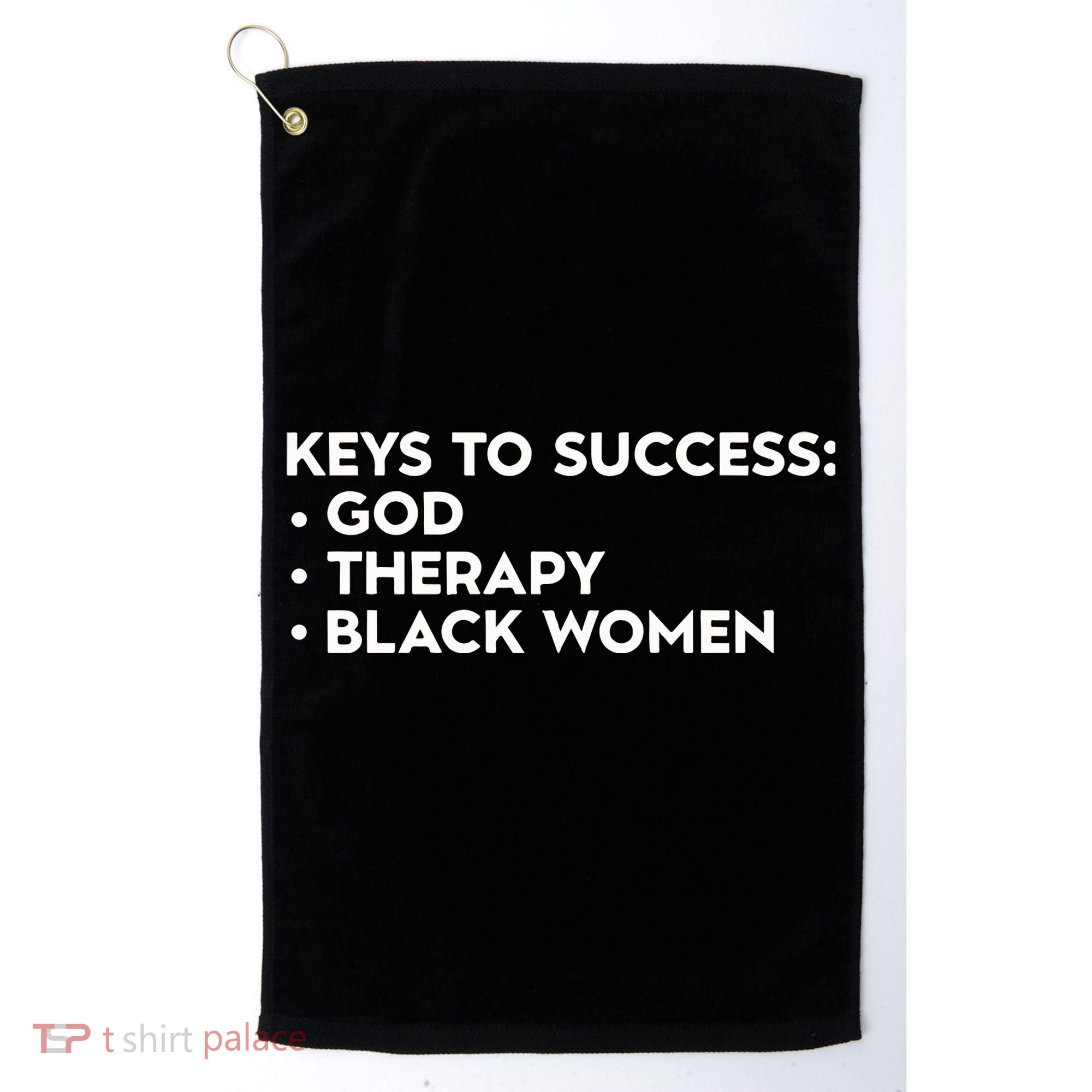 Keys To Success God Therapy Black Women Golf Towel