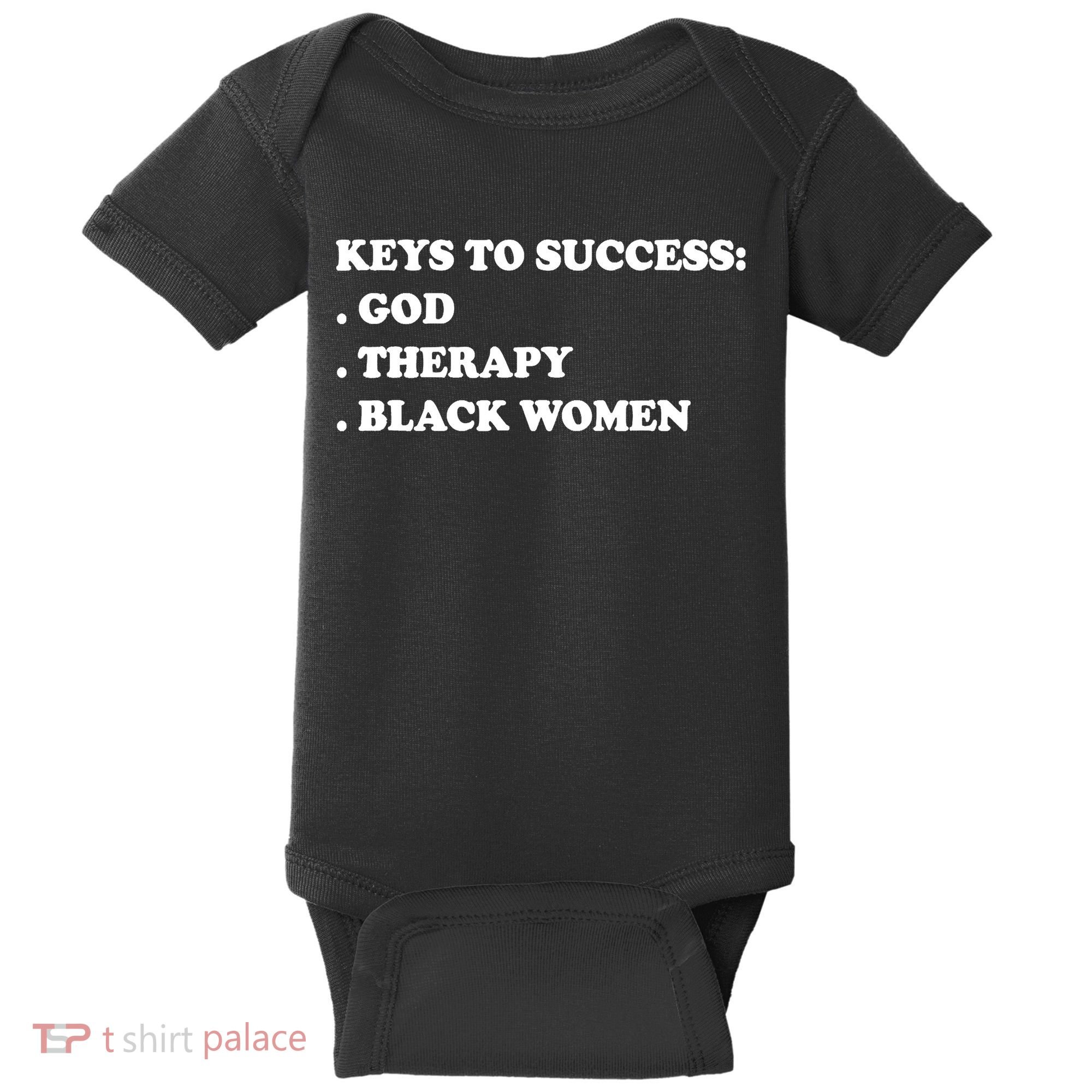 Keys To Success God Therapy Black Women Baby Bodysuit