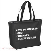 Keys To Success God Therapy Black Women Tote Bag thumb 2