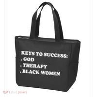 Keys To Success God Therapy Black Women Tote Bag thumb 3