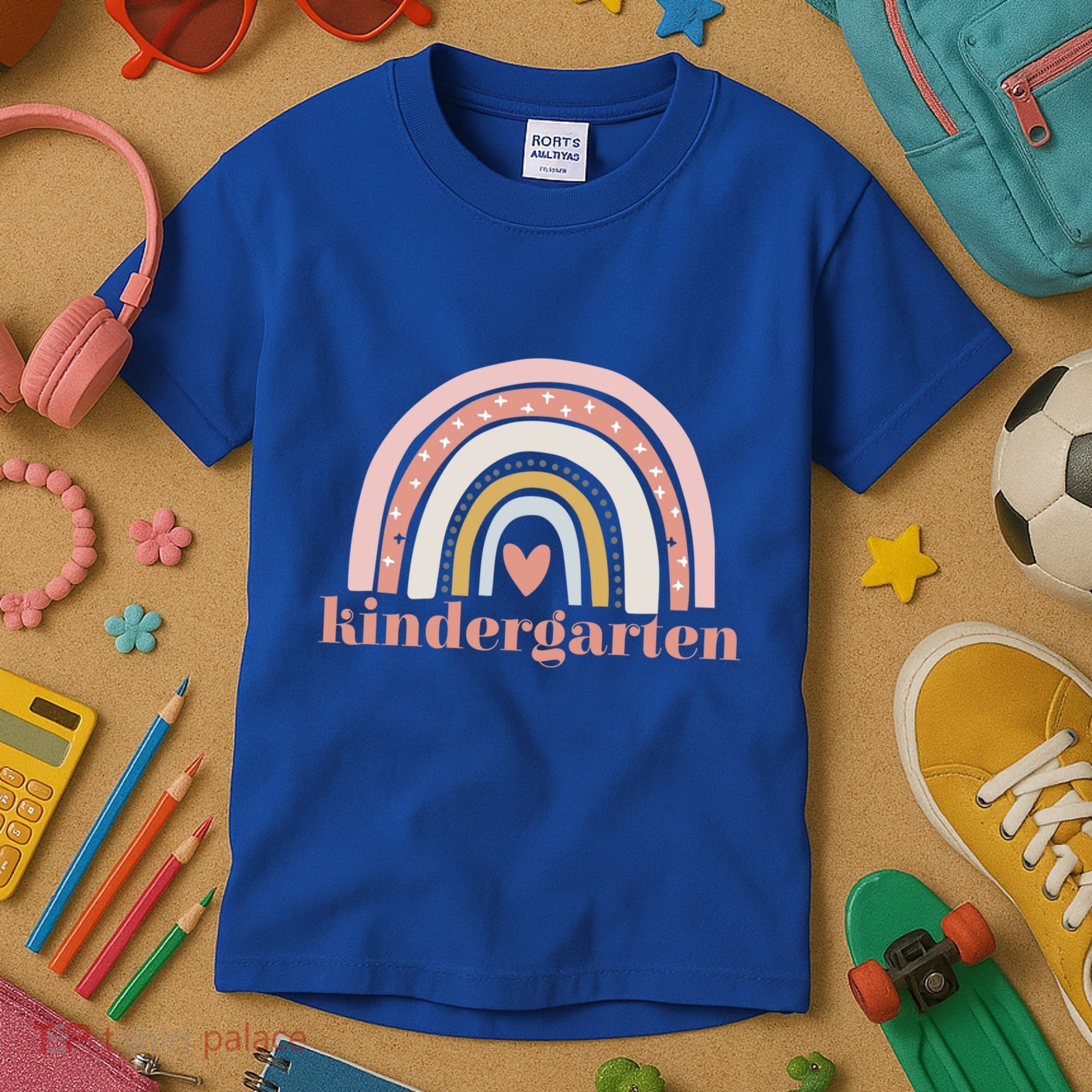 Kindergarten Teacher Student Cute Rainbow Back To School Funny Gift Kids T-Shirt