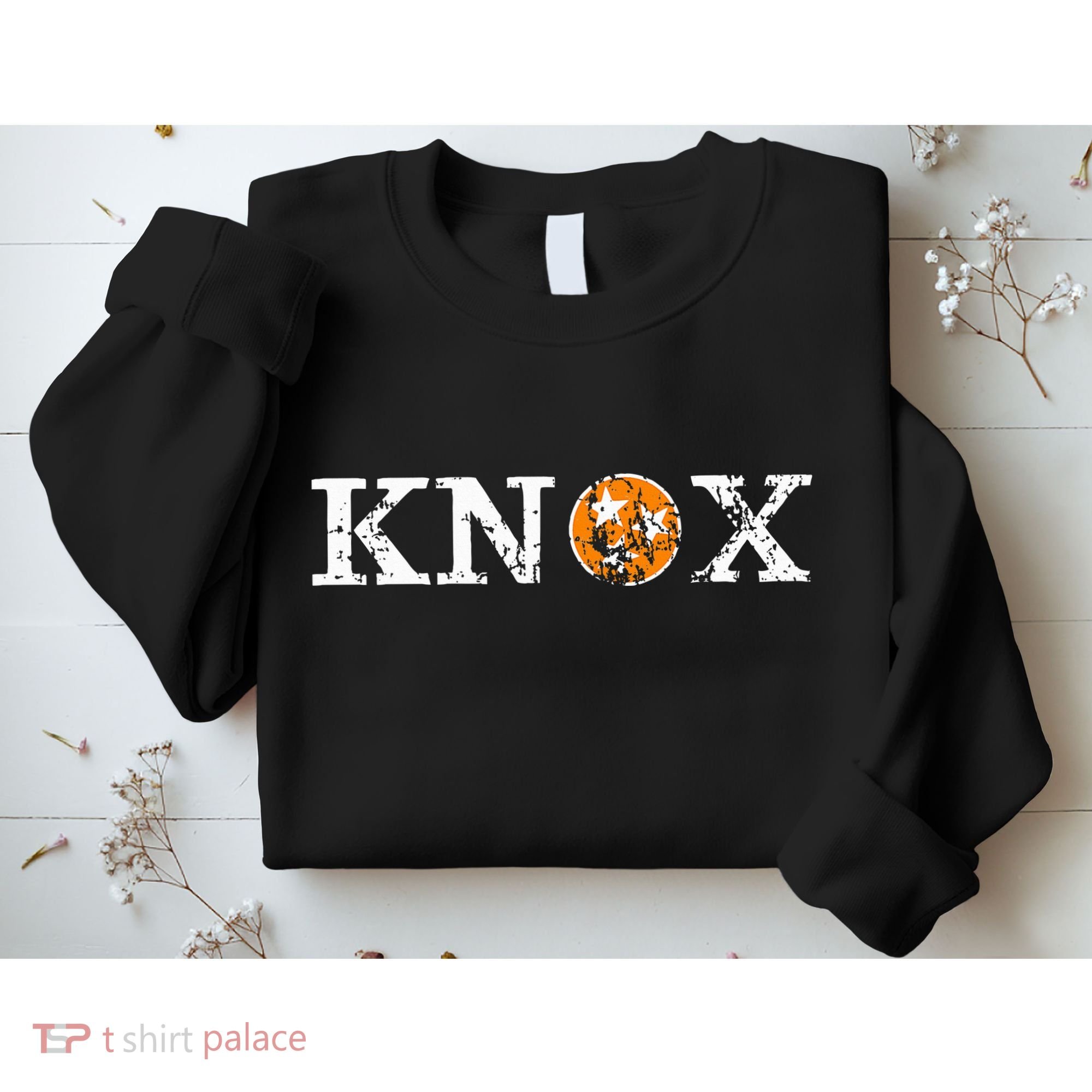 Knoxville Tennessee State Flag Orange White Distressed Knox Sweatshirt