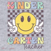 Kindergarten Teacher Team Hippie Smile Face Back To School Women's Sweatshirt thumb 2