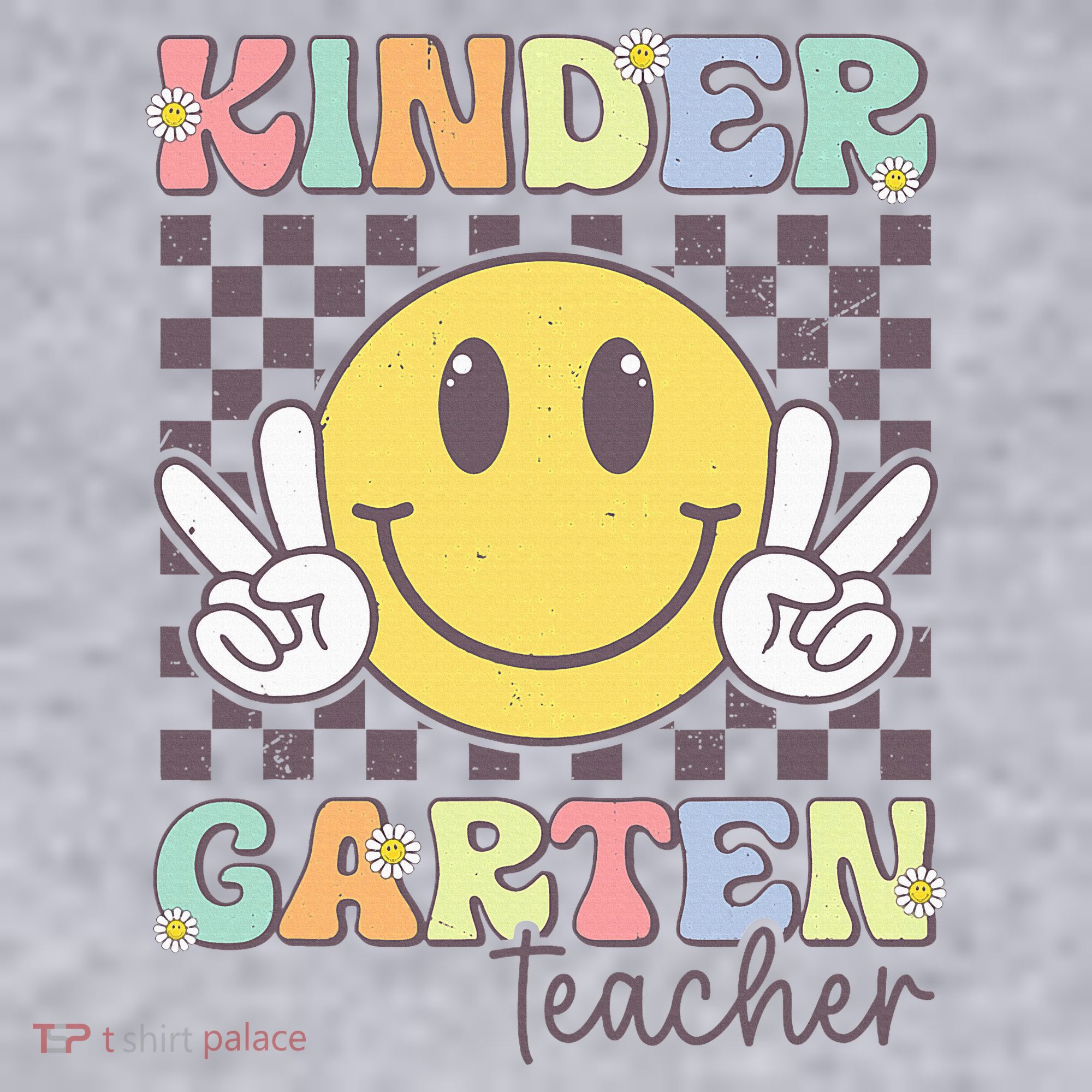 Kindergarten Teacher Team Hippie Smile Face Back To School Women's Sweatshirt
