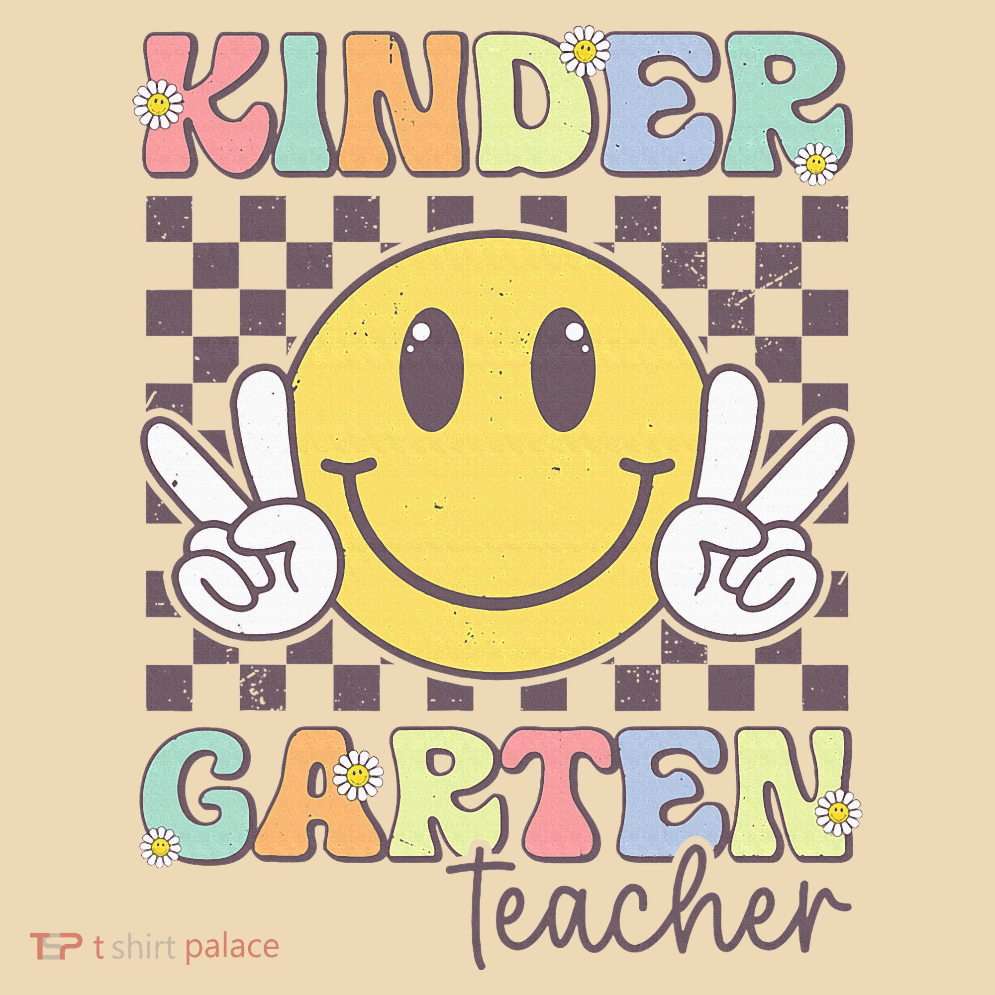 Kindergarten Teacher Team Hippie Smile Face Back To School Tote Bag