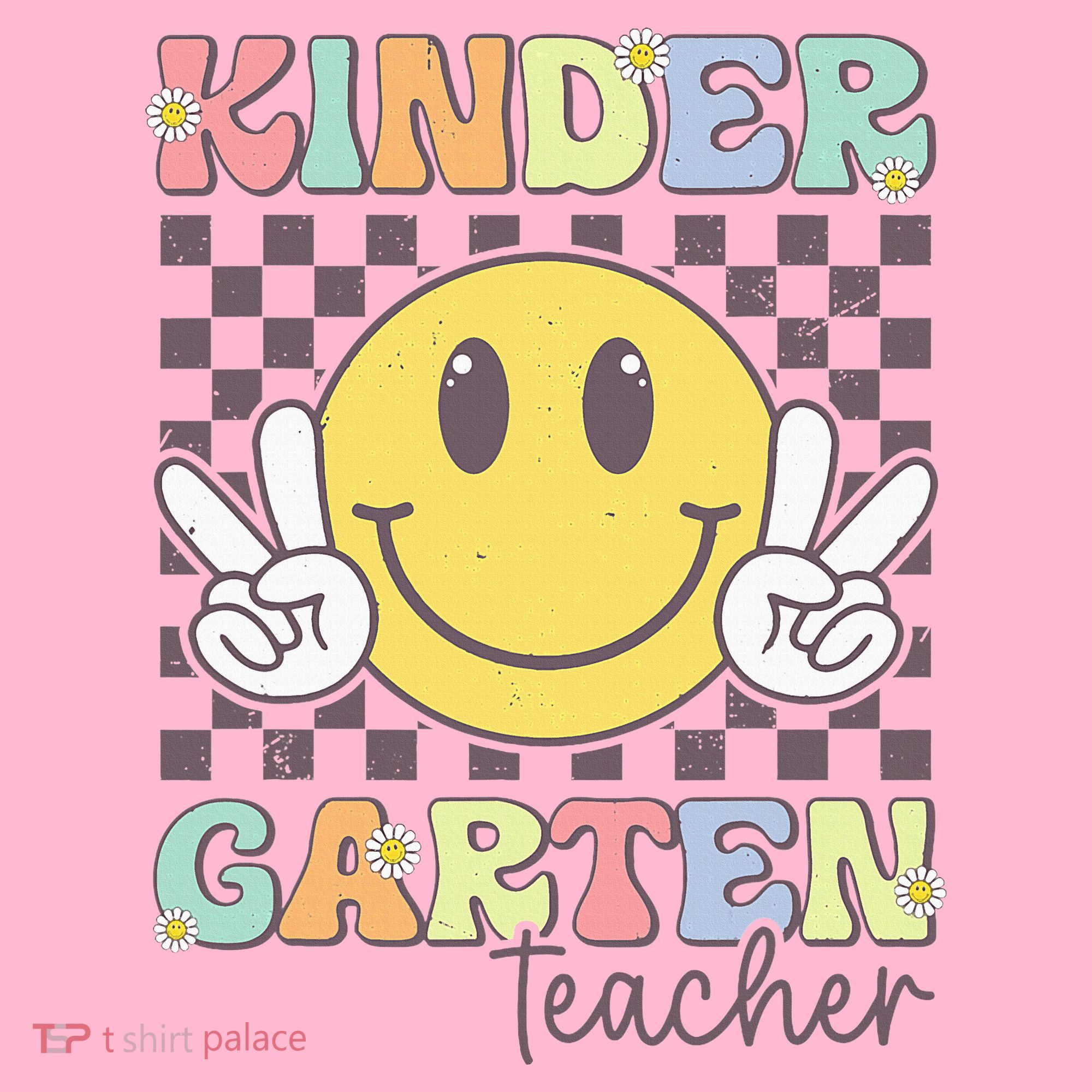 Kindergarten Teacher Team Hippie Smile Face Back To School Coaster