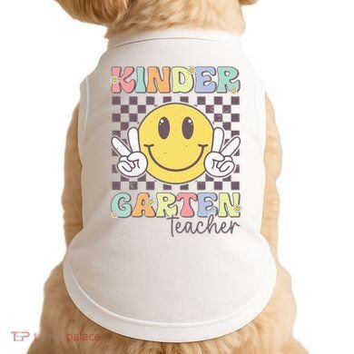 Kindergarten Teacher Team Hippie Smile Face Back To School Doggie Tank