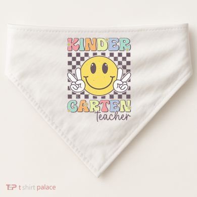 Kindergarten Teacher Team Hippie Smile Face Back To School USA-Made Doggie Bandana