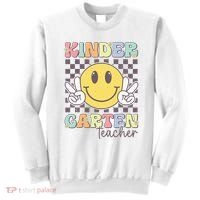 Kindergarten Teacher Team Hippie Smile Face Back To School Sweatshirt thumb 0