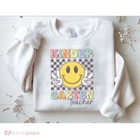 Kindergarten Teacher Team Hippie Smile Face Back To School Sweatshirt thumb 2