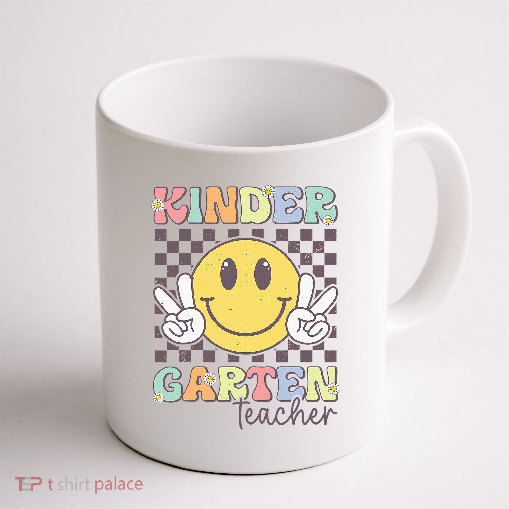 Kindergarten Teacher Team Hippie Smile Face Back To School Coffee Mug