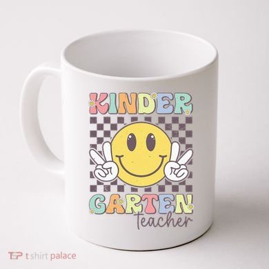 Kindergarten Teacher Team Hippie Smile Face Back To School Coffee Mug