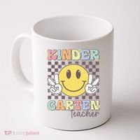 Kindergarten Teacher Team Hippie Smile Face Back To School Coffee Mug thumb 0