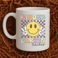 Kindergarten Teacher Team Hippie Smile Face Back To School Coffee Mug thumb 2