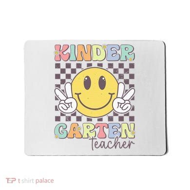 Kindergarten Teacher Team Hippie Smile Face Back To School Mousepad