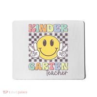 Kindergarten Teacher Team Hippie Smile Face Back To School Mousepad thumb 0